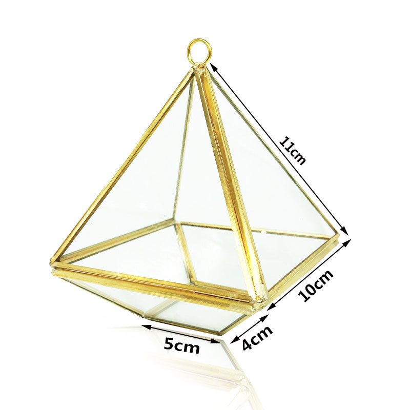 diamond shape storage box Phnom Penh geometric glass flower room cosmetics jewelry box glass + brass crafts ornaments