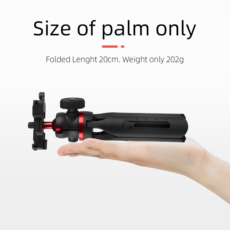Mini treppiede per smartphone con supporti per telefono per fotocamera Treppiede in alluminio con testa per treppiede per fotocamera DSLR ILDC Videocamera Proiettore