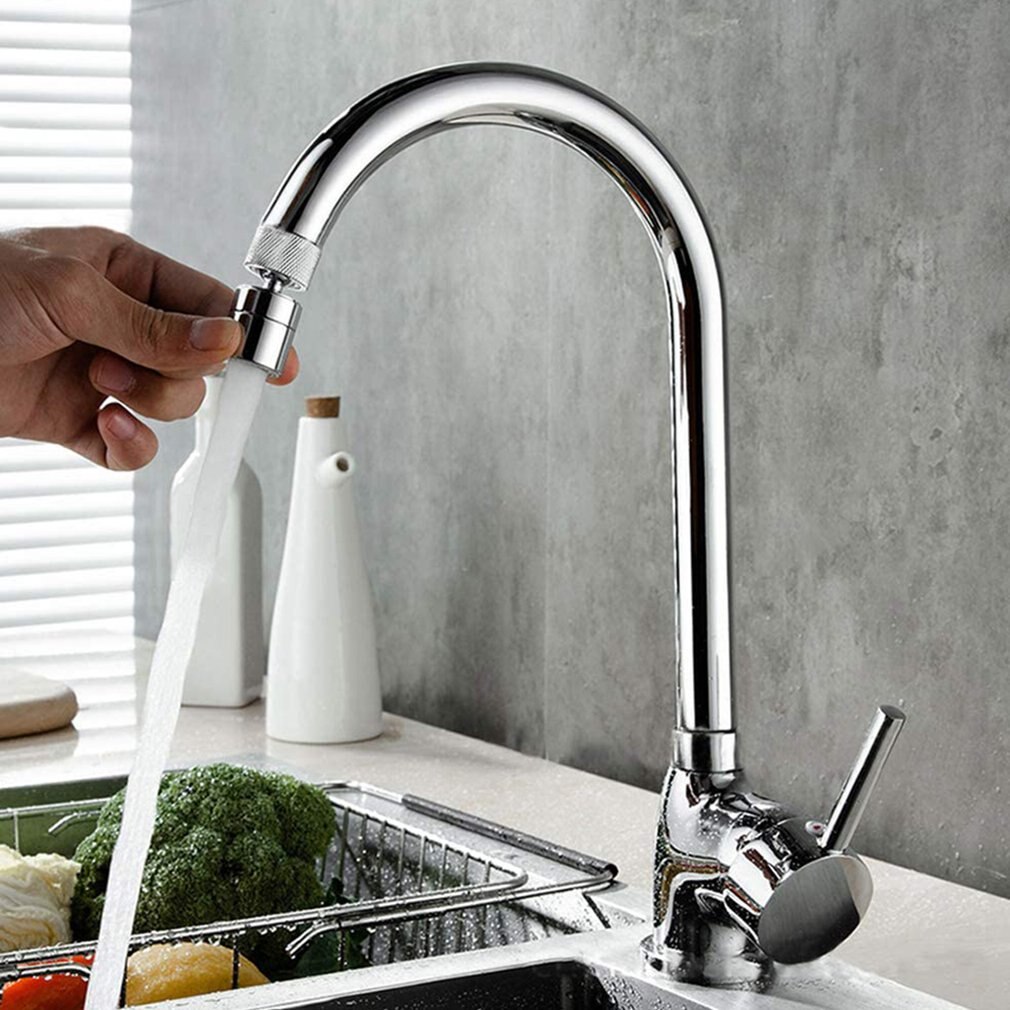 360 gegree Swivel Tap Water Saving Faucet Brass Adjustable 2 Modes Kitchen Bathroom Faucet Bubbler Filter with Nozzle Adapter