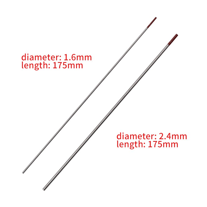 TIG Welding Tungsten Electrodes 2% Thoriated (Red, WT20) 10-Pack1.6mm (1/16")