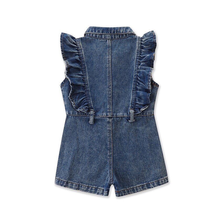 Estate abbigliamento per bambini 2022 moda carino Denim ragazza tuta bambini senza maniche generale Jean pagliaccetto per bambini pantaloncini BC2165