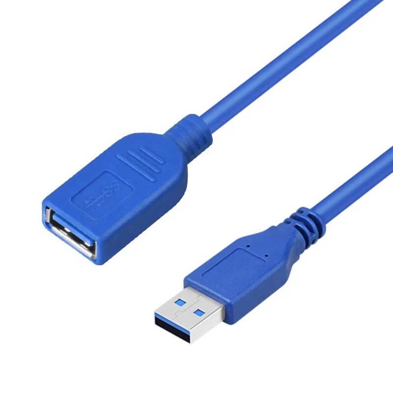 2m/3m USB 2,0 A Cable de extensión de cargador de sincronización de datos macho a hembra de Cable de datos negro para pantalla de ordenador portátil: Azul / 2 m