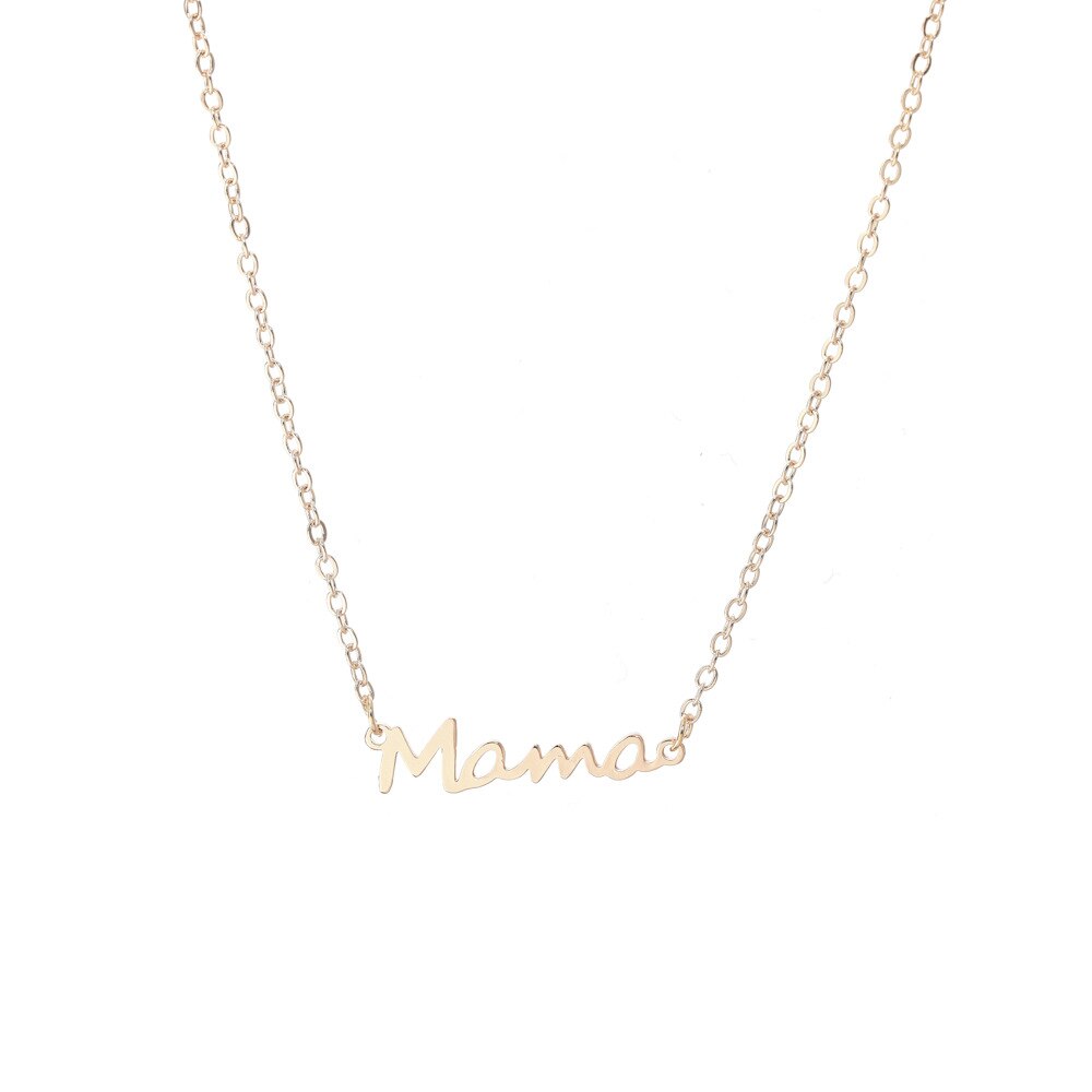 Mother&#39;s Day Letter MAMA Necklace Allergy Free Gold Plated 18 K Stainless Steel Non Tarnish Jewelry for Women Mom: Rose Gold-2