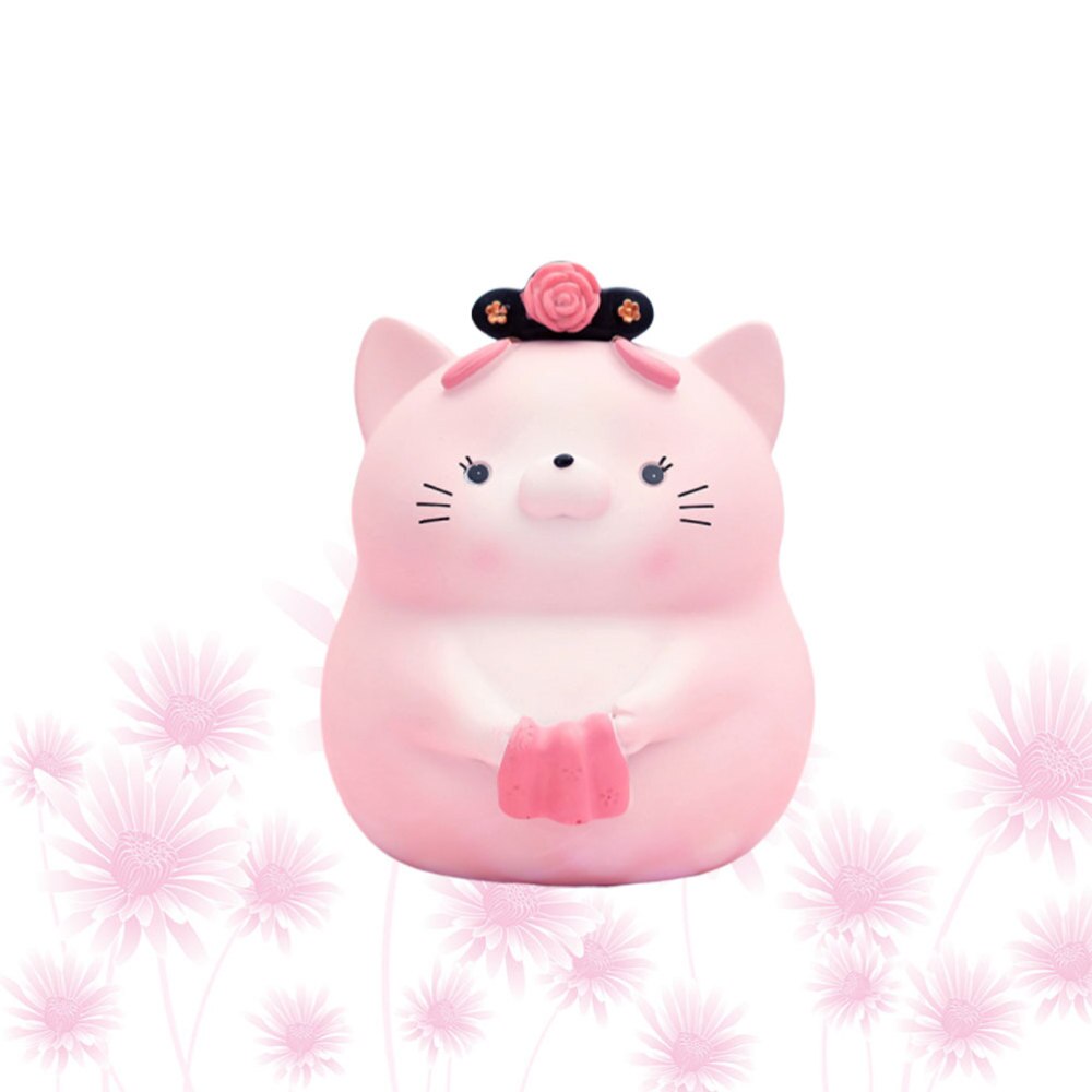 1PC Adorable Cat Saving Box Cartoon Cat Piggy Bank Retro Vehicle-mounted Cat Adornment Cat Saving Pot