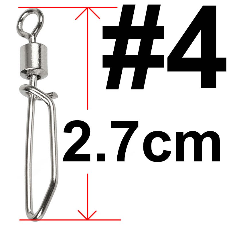 Conector de pesca giratorio de rodamiento de acero inoxidable, accesorios giratorios de pesca, anzuelo de señuelo, aparejos, 20 piezas: 4