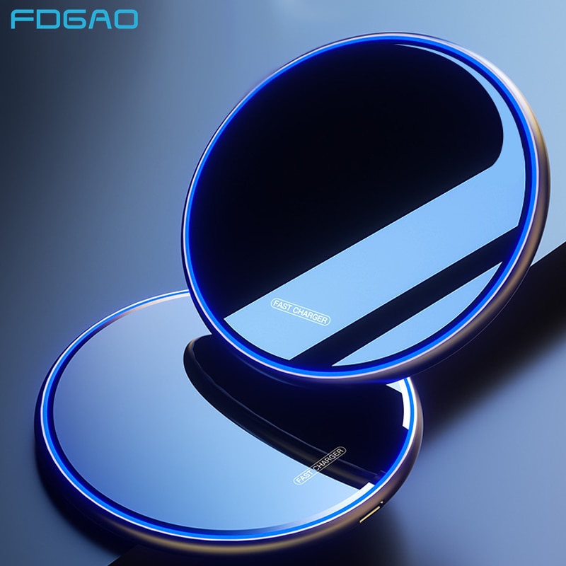 FDGAO 15W Fast Wireless Charger For Samsung Galaxy S21 S10 S9 Qi Induction Charging Pad for iPhone 13 12 11 Pro XS Max XR 8 Plus