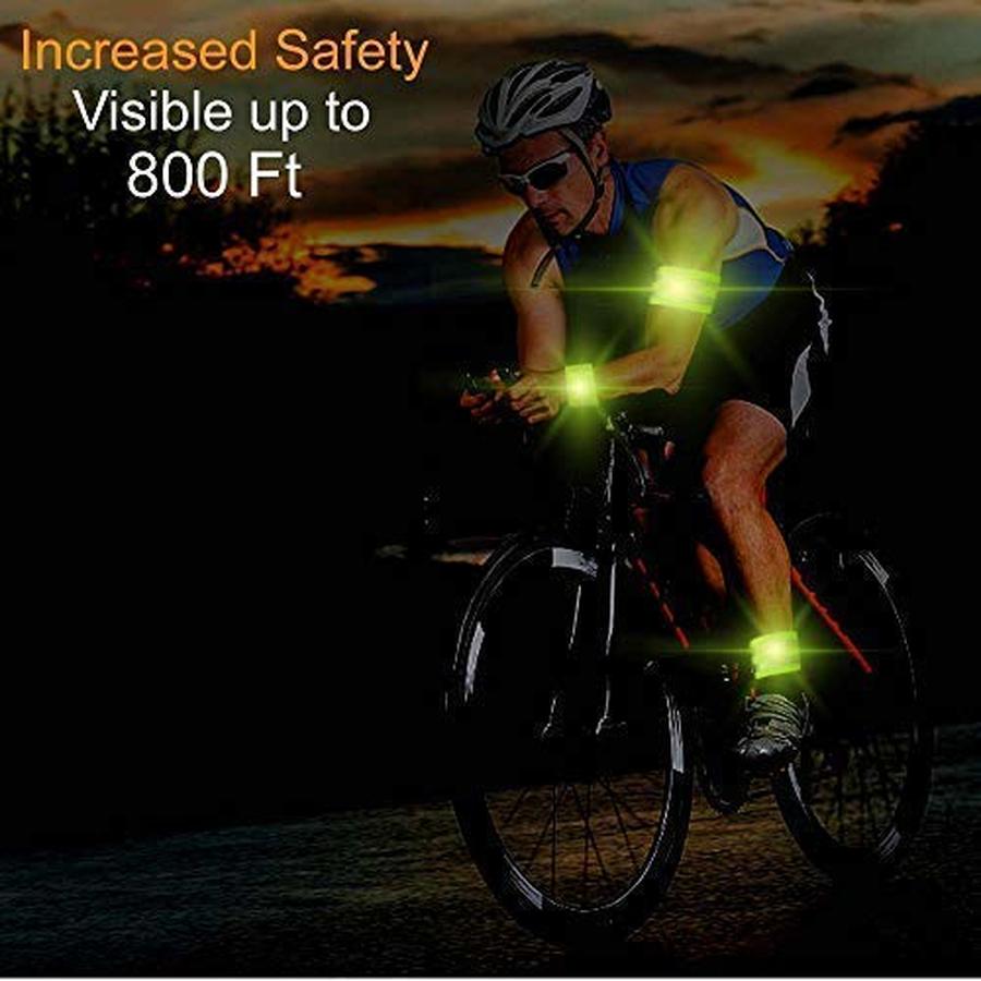 High Visibility Reflective Bands on Wrist Arm Ankle Leg for Night Walking Cycling Running Safety Reflector Tape Straps