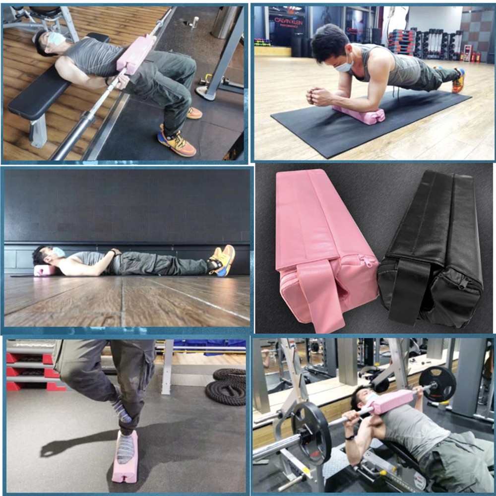 Hoftekraft barbell squat pad skridsikker med tykt skum pu læder polstring hals skuldre beskyttende gym vægtløftning træning