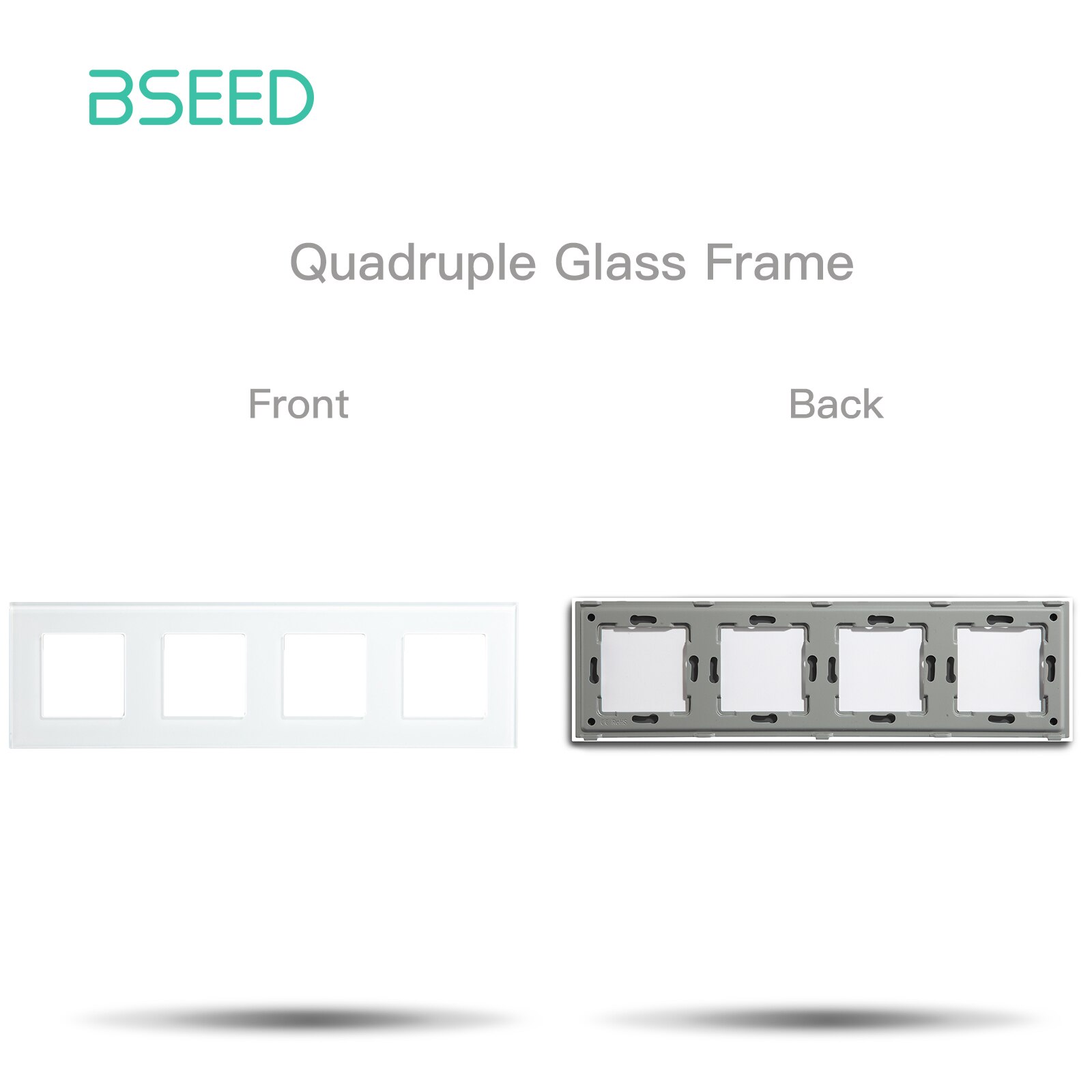 BSEED EU Standard Wall Glass Frame DIY Parts For Light Switch Sockets Metal Plate Included Crystal Panel Only 86/157/228mm: GRAY
