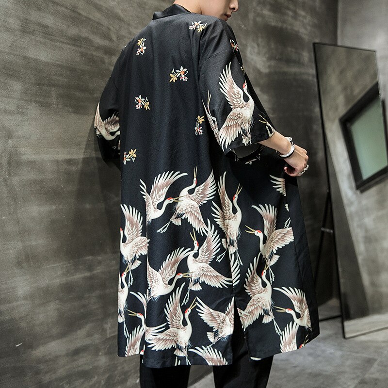 Plus Size Yukata haori men Japanese Long kimono cardigan men samurai costume clothing kimono jacket mens kimono yukata haori