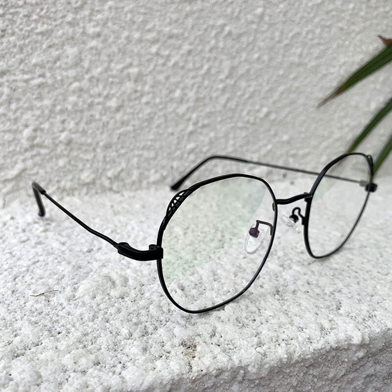 1Pc Myopia Optical Lens Glasses Frame Women Trendy Stainless Steel Metal Frames Cat Eye Clear Lens Eyeglasses Frame