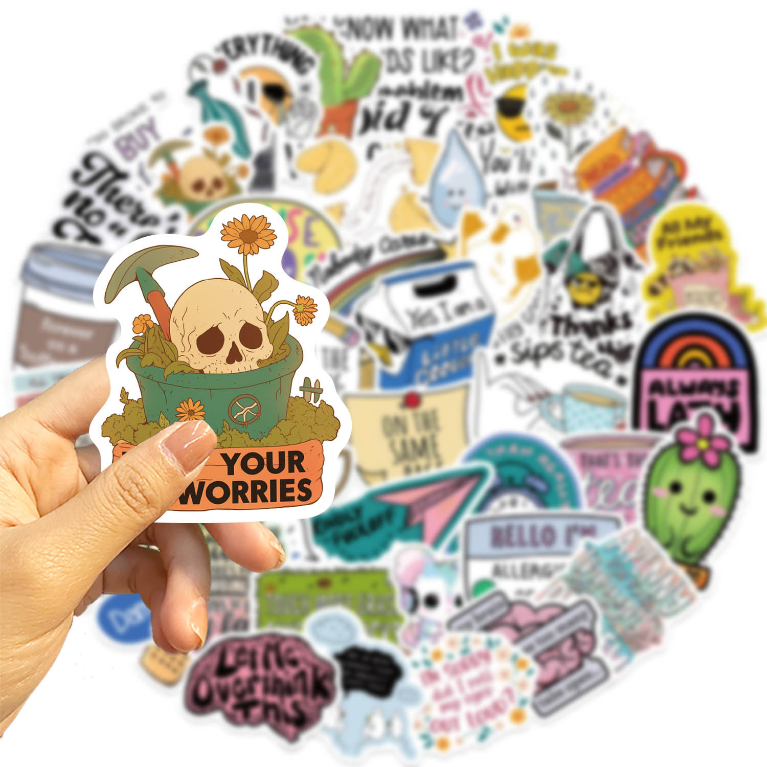 Sarcastic Stickers 50Pcs, Funny Snarky Humorous Quotes Vinyl Decal Stuff, Waterproof Sticker Pack for Adults, Water Bottle