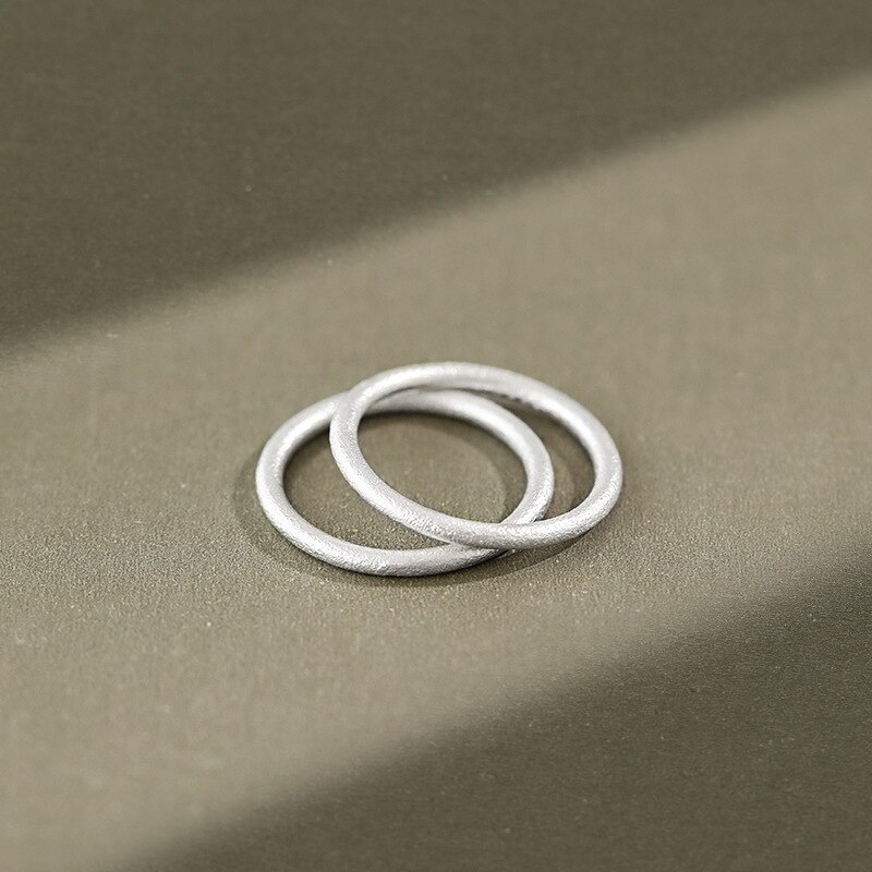 1.8mm matte metalen 925 sterling zilveren ringen voor damesaccessoires, statement ring vrouw goudkleurige verlovingssieraden