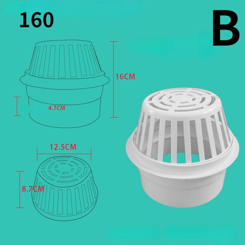 110/160 PVC Roof floor drain for Rooftop Round roof drain covers: B