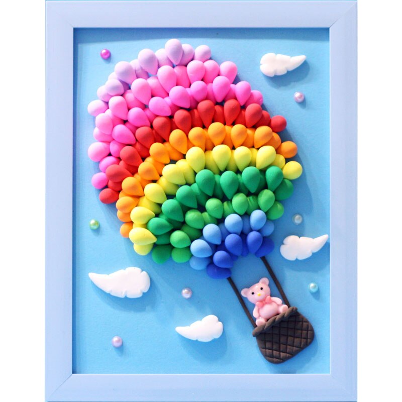 DIY Toys for Children Super Light Weight Clay Photo Frame Set 3D Colorful Mud Christmas Educational Kids Arts Crafts Toys