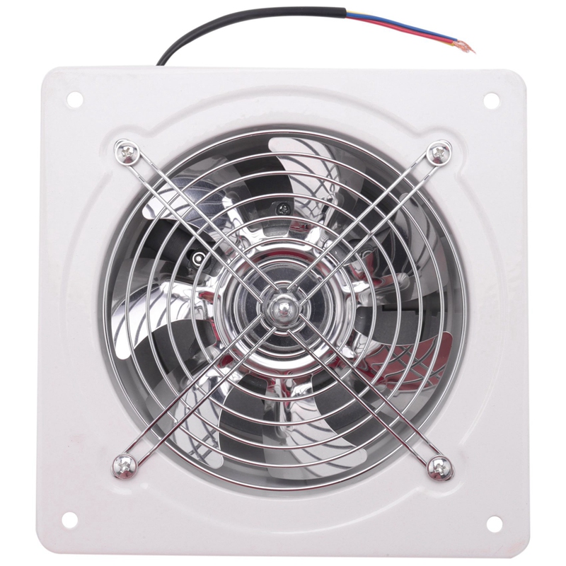 220V Exhaust Fan 6 Inch Ventilation Exhaust Fan Hanging Wall Mounted Low Noise Home Bathroom Kitchen Smoke Exhaust Fan Air Vent: white