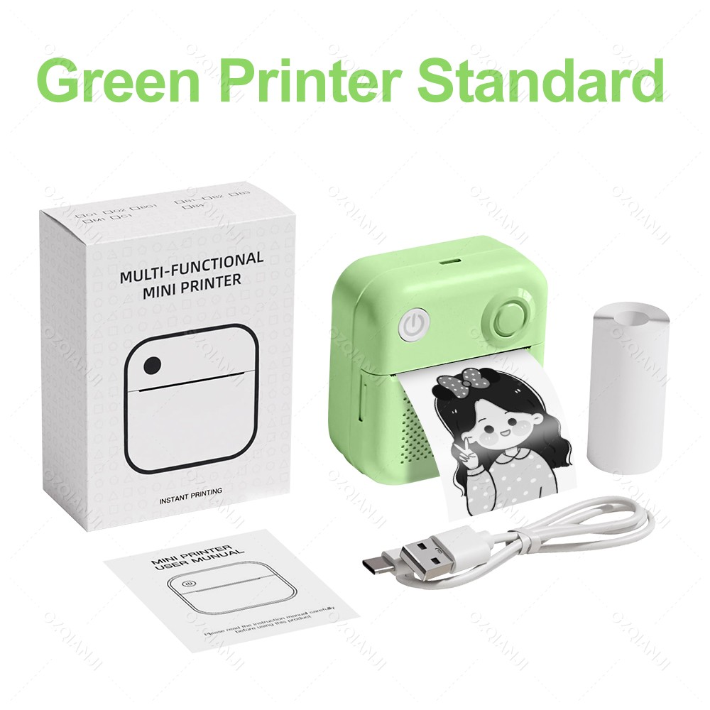 GZQIANJI D3 Portable PrinterThermal Paper Stickers Paper Mini Printers Labels Maker Printer for Error Printing Photo Printing: GRAY