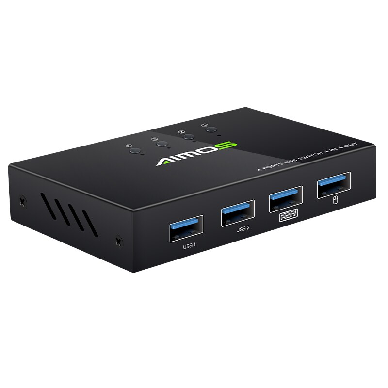USB 2.0 KVM Switch Adapter Box Hub Sharing Switch Box 4 USB Port Sharing USB Devices For Keyboard Mouse Printer Scanner: Default Title