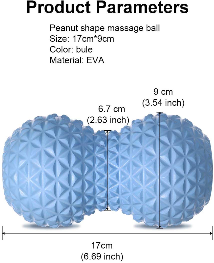 Fitness Peanut Massage Ball Roller Double Lacrosse Ball Deep Tissue Foam Massager for Hand, feet, Back, Muscle Relaxation