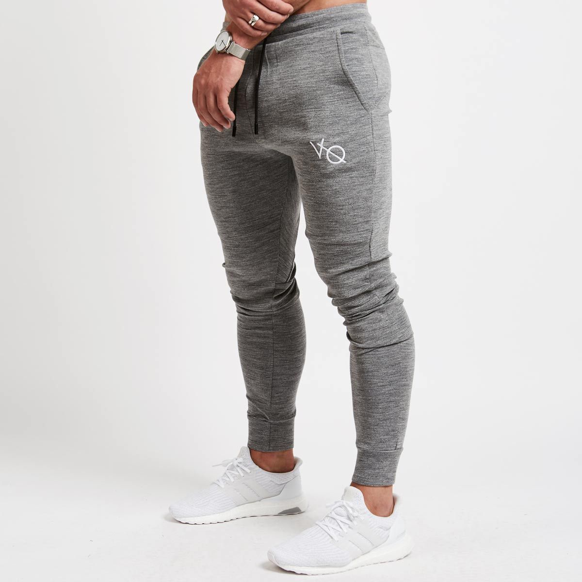 Siteweie bomuld jogger træningsbukser udendørs træningsbukser i bomuld sportstøj fitnessbukser mænd fitnesscentre skinny sweatpants  g244: Xl / Grå