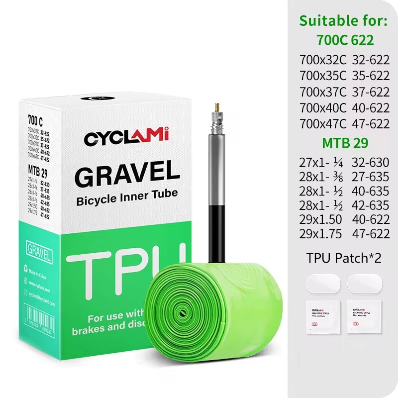 CYCLAMI Ultralight Road MTB 29 Bike TPU Inner Tube Tire French Valve FV 45mm For Gravel 700C 32C 35C 37C 40C 47C Super Light: Ivory
