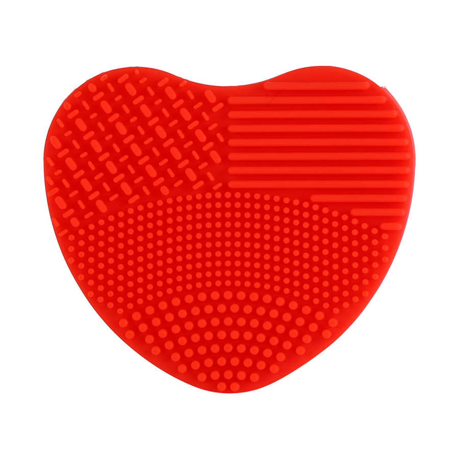 1pc siliconen make-up kwasten reinigingspads make-up waskwast gel reinigingsmat foundation make-up kwasten scrubber board tool: Rood