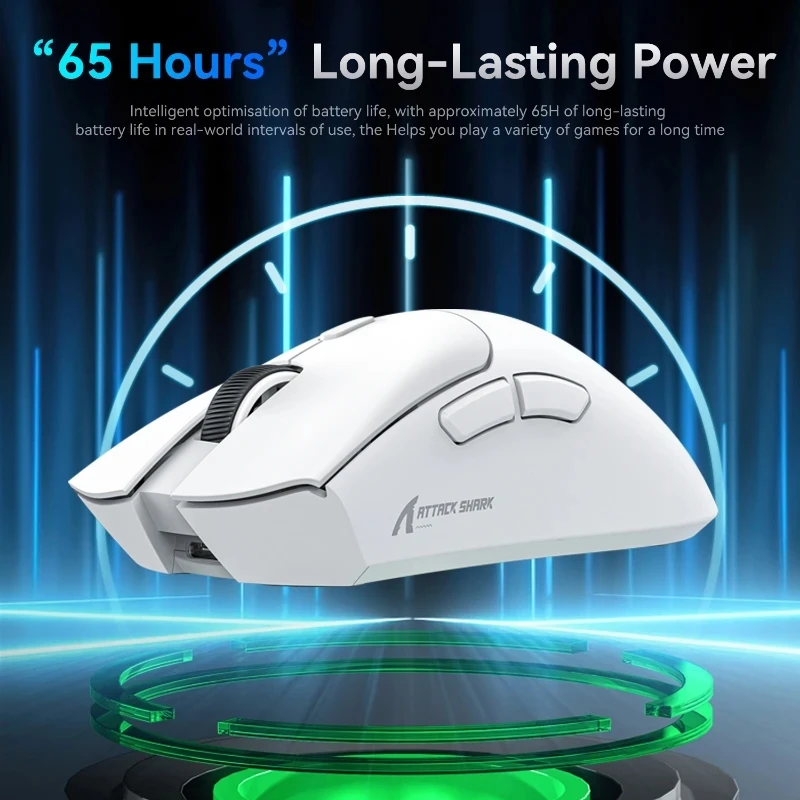 Attack Shark R1 2.4G USB Tri-modeWireless Gaming Mouse Conexão Bluetooth 18000DPI 1000Hz Macro Ratos Para PC