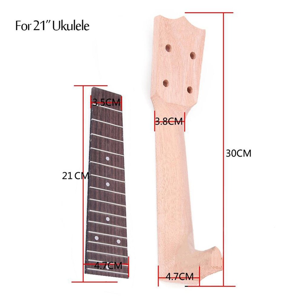 Okoume 21 23 26 inch Ukulele Neck and Fretboard Rosewood Ukulele Parts Diy Making Supplies Luthier Tool Building