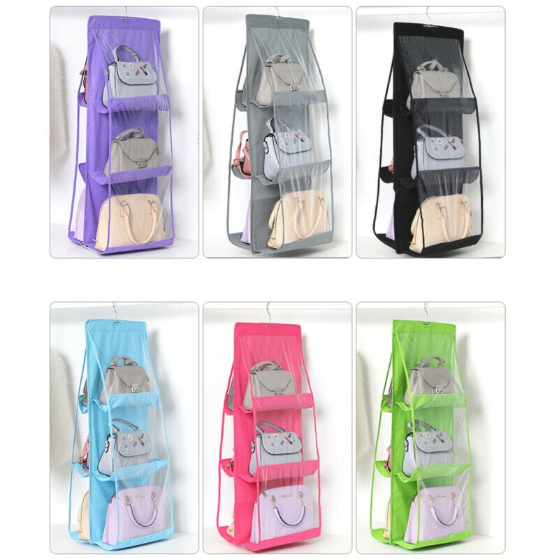 Opvouwbare hangtas met 6 zakken, opvouwbare tas met 3 lagen, tas voor handtas, organizer voor deur, diversen, opbergvak, hanger voor in de kast