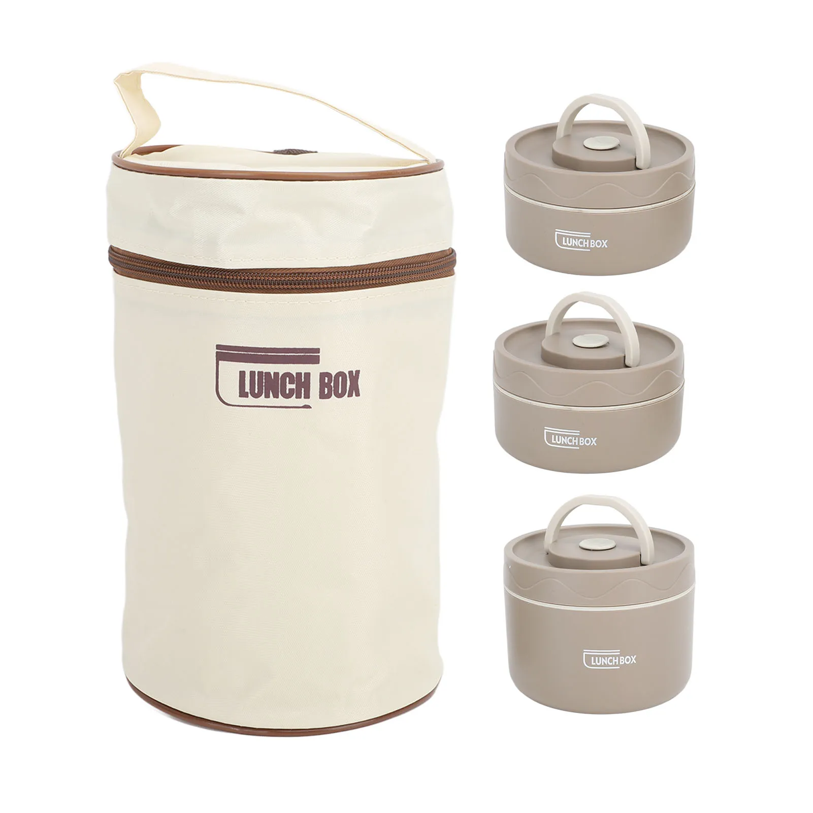 Stainless Steel 304 Sealed Multifunction Portable Round Heat Box Insulated Lunch Box Bento with Thermal Bag: Blue