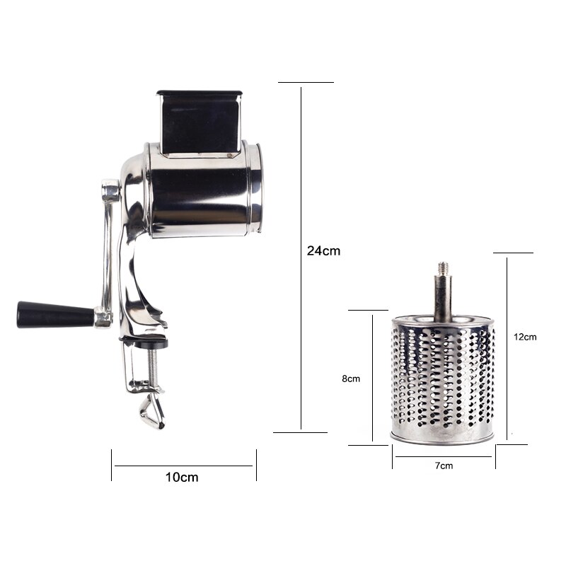 Rotary Grater Food Mills Nut Grinder With 5 Drum Blade for Cheese Grating and Nuts Grinding Vegetable Shredding Fruits Slicer