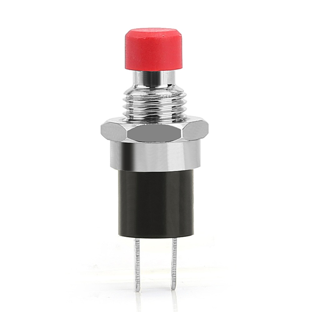 MINI 7mm IP67 Push Button SPST Latching N/O OFF-ON Switch Red/Black For Car/Boat