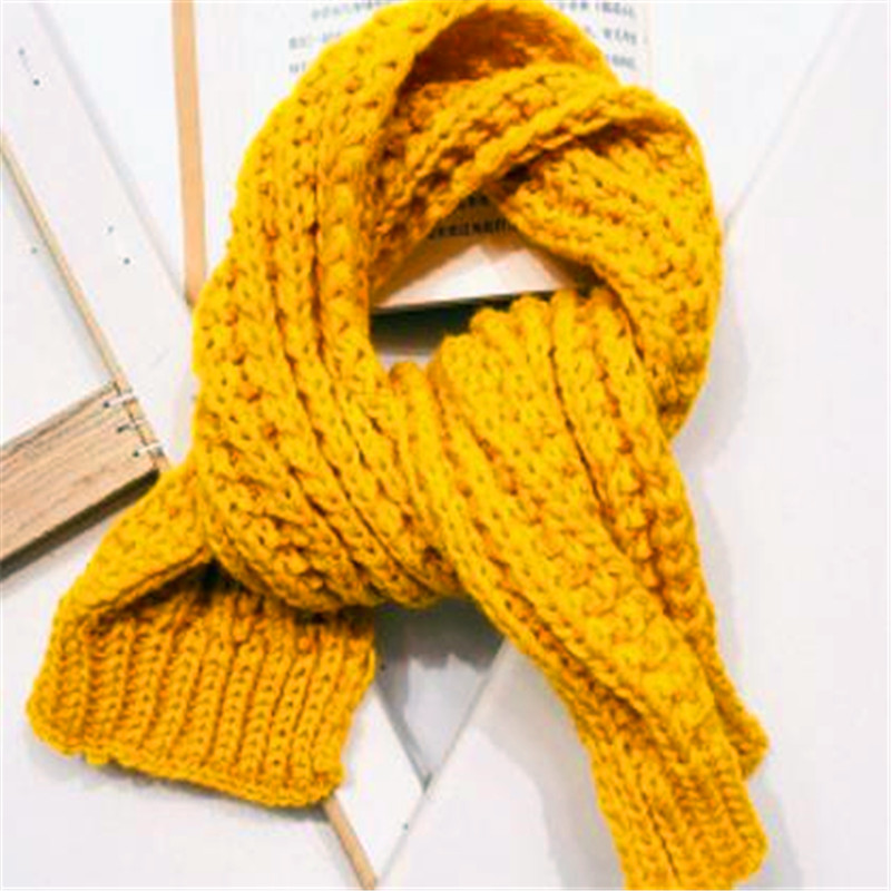 De kleine breien sjaal kinderen pure kleur sjaal jongen mode centra baby candy kleur sjaal in de winter van HC022: HC022-ginger / 2-4 Years