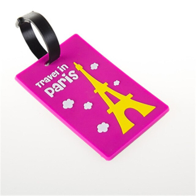 Cartoon Cute Luggage Tag Silicone Women Men Travel Suitcase Tag Name Addres Holder Baggage Boarding Label Tag: C