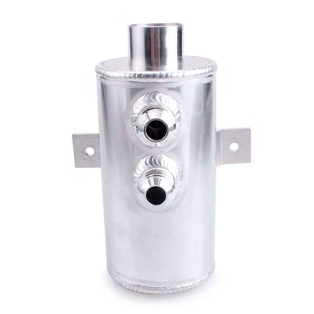2x AN10 Universal Baffled Aluminum Alloy Reservoir Oil Fuel Catch Can Kit 2 Ports Engine Oil Tank with Breather Filter