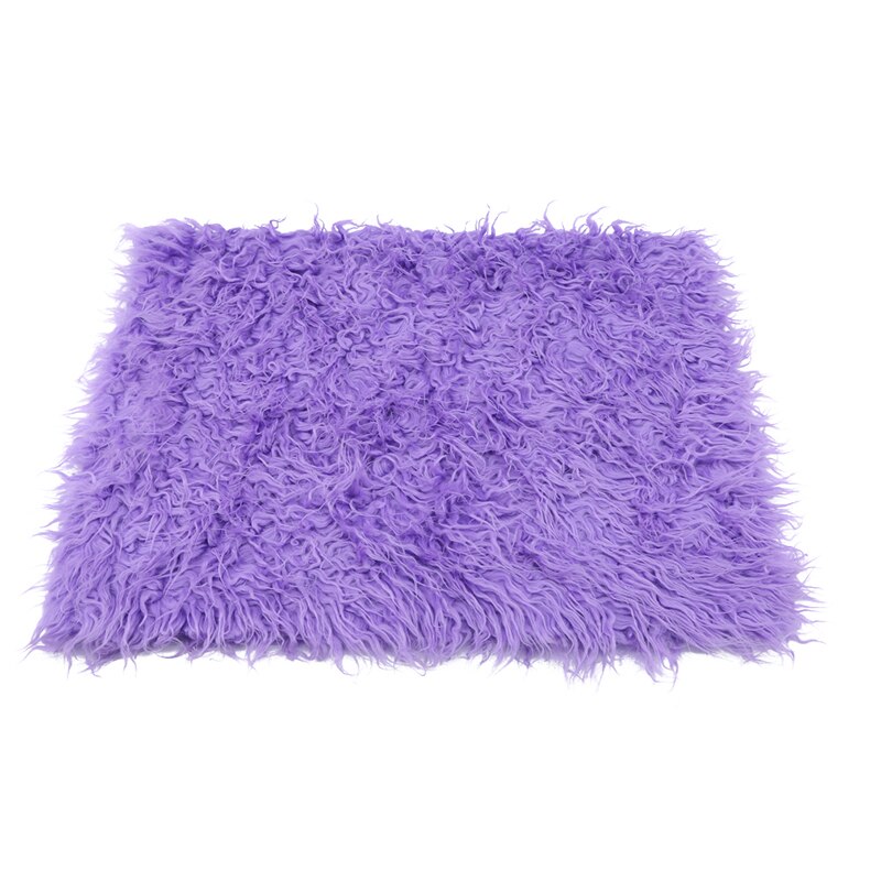 Couverture de photographie de bébé Faux tapis de laine accessoires de tapis de fond pour les -nés accessoires de séance Photo: light purple