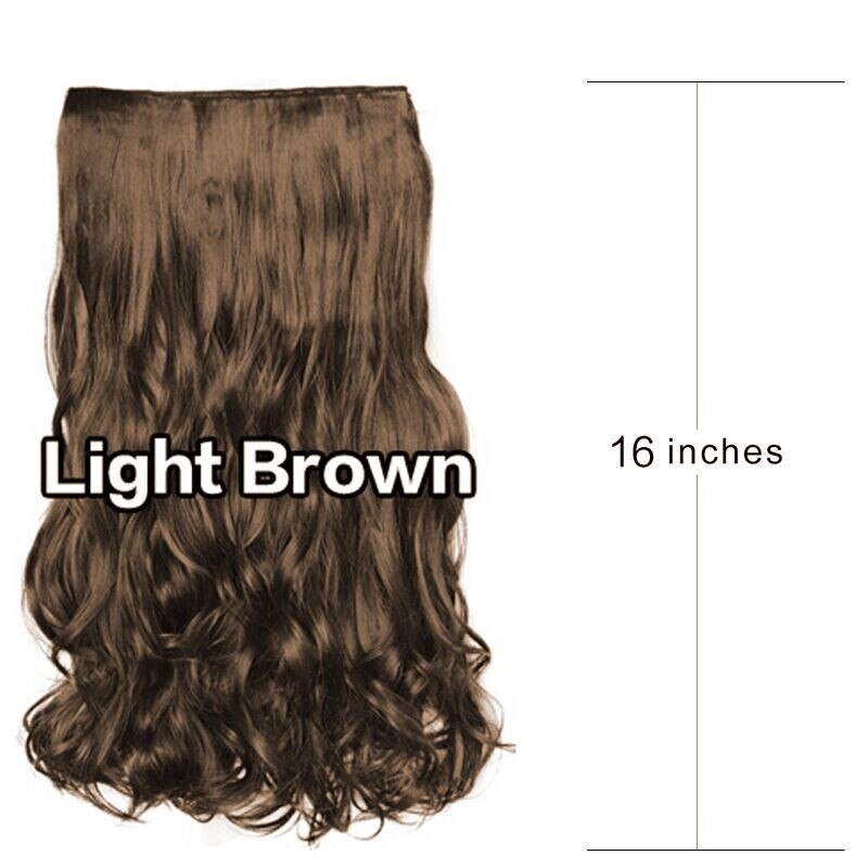 1pcs 5 Clip Long Invisible Hair Extensions Hair Pieces Heat Resistant Synthetic Wavy Hairpiece Woman Girl Curly Wig Hair: C