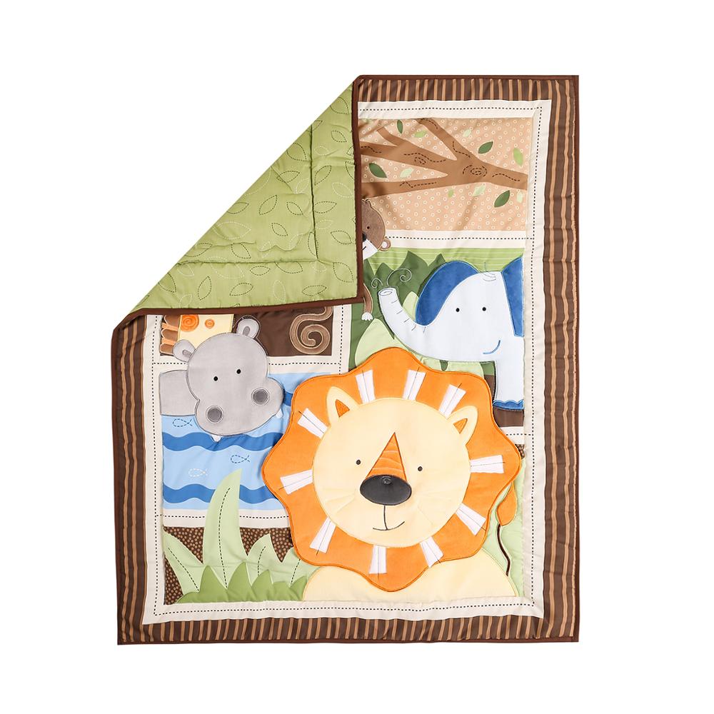 Bomull baby quilt print broderi jungel skog for gutter