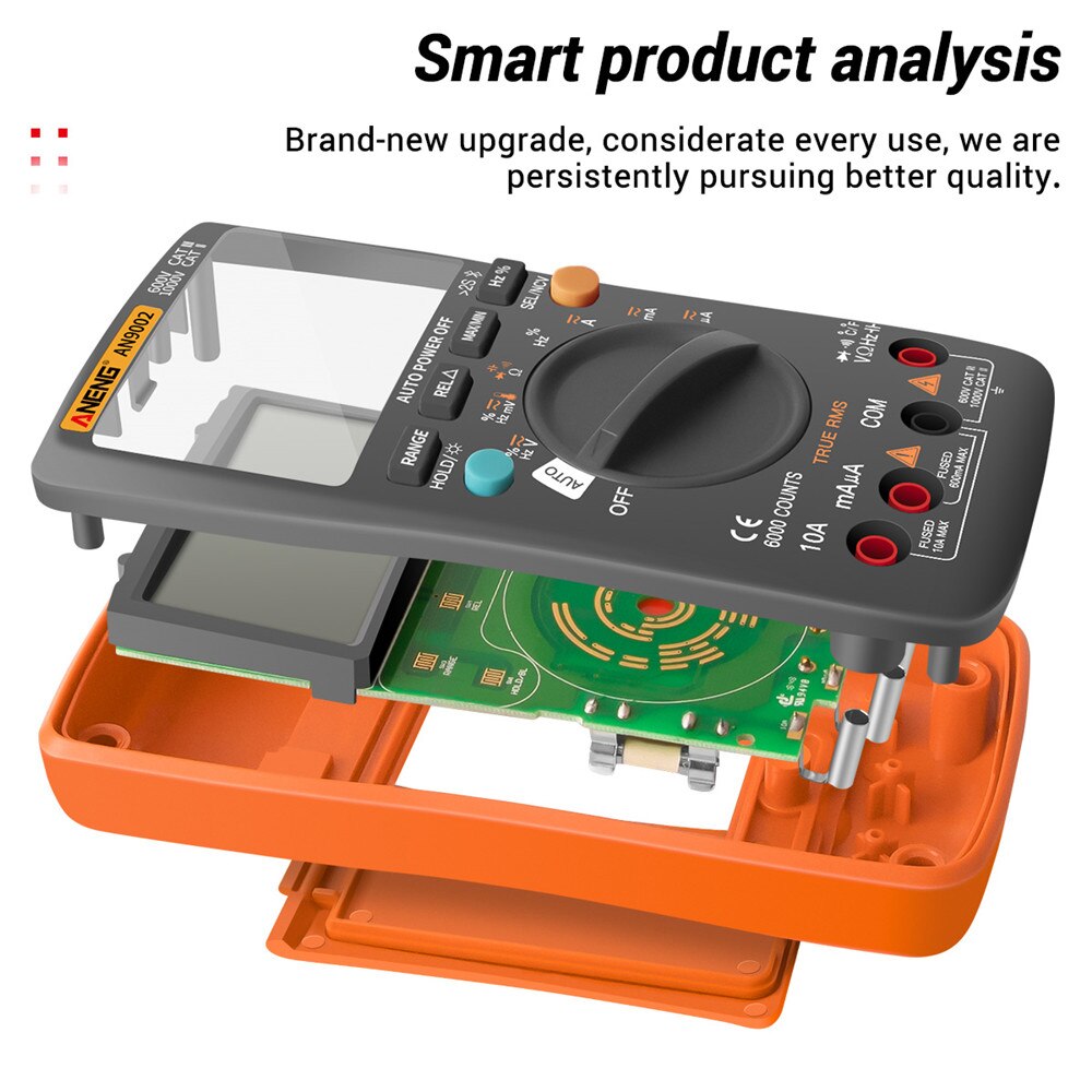 Aneng An9002 Bluetooth Digitale Multimeter 6000 Telt Professionele Auto-Range Rms Ac/Dc Stroom Spanning Multimeter Tester