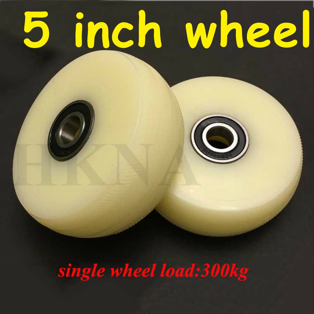 Caster About 5 Inch Diameter 123mm Wheel Heavy Nylon Single Wheel Flat Wheel Trolley Wheel Solid Wheel Wear Wheel