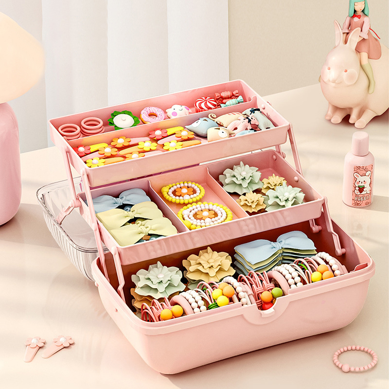 Multi-Layer Haarspeld Organizer Schattig Meisje Sieraden Geval Hoofd Touw Hoofdband Display Rack Kinderen Haar Accessoires Opbergdoos