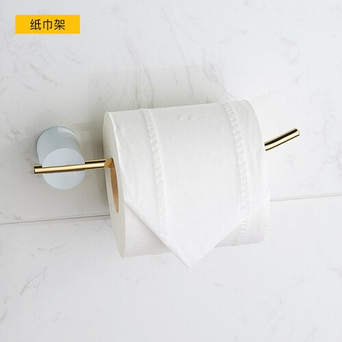 Accessoires de salle de bain en cuivre doré | Porte-serviettes 60cm porte-serviettes mural de bain-douche, ensemble de porte-savon en céramique: paper hoder 2