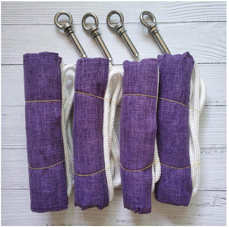 4 PCS Yoga Muur Opknoping Touw Iyengar Yoga Riem Antigravity Yoga Sling Inversie Oefeningen met uitbreiding schroeven ringen: Paars