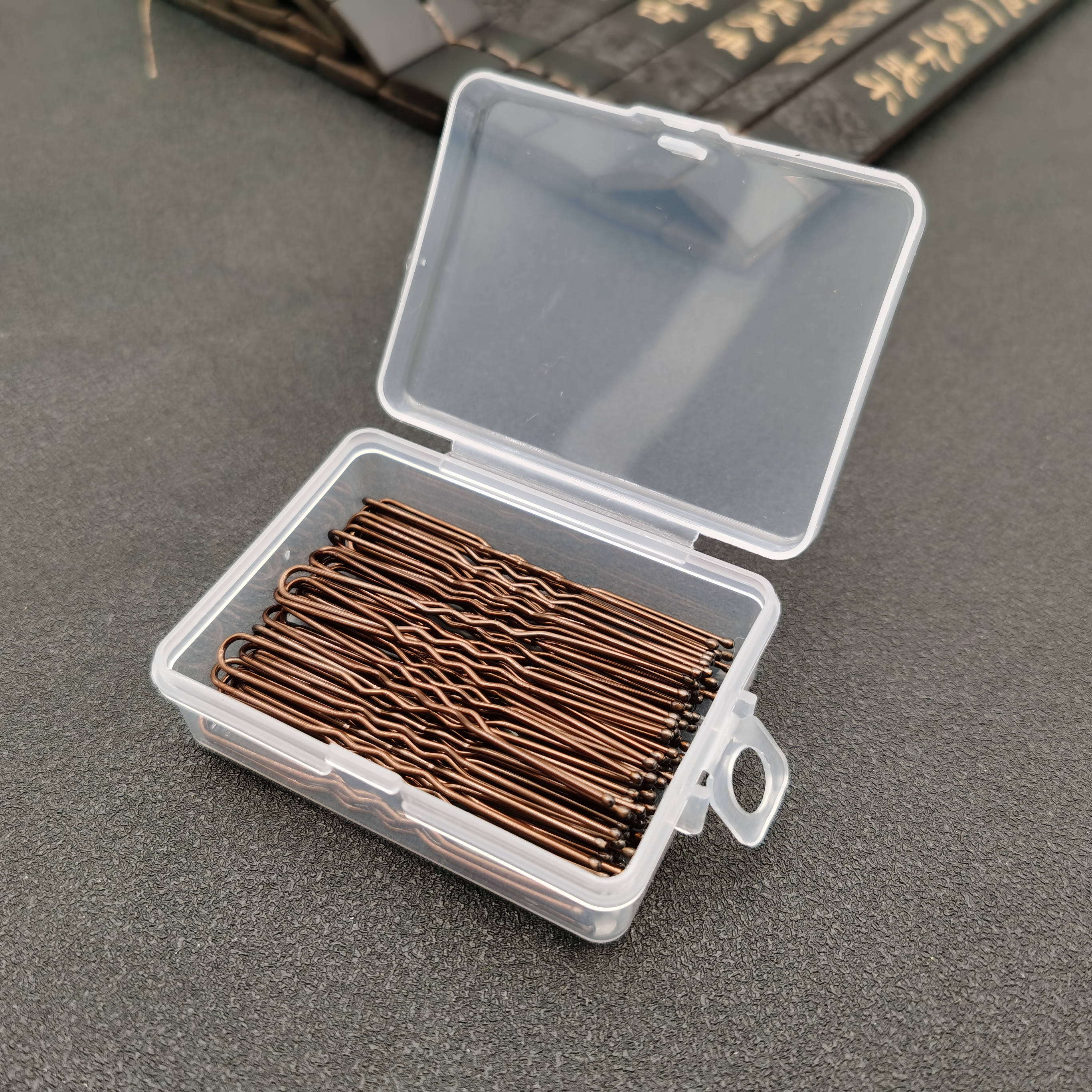 50/100 Uds. De pelo ondulado de 6CM para mujer, pasador en forma de U, pasador de agarre para salón, horquillas, accesorios para el cabello de Metal negro para de moño: Color oro puro