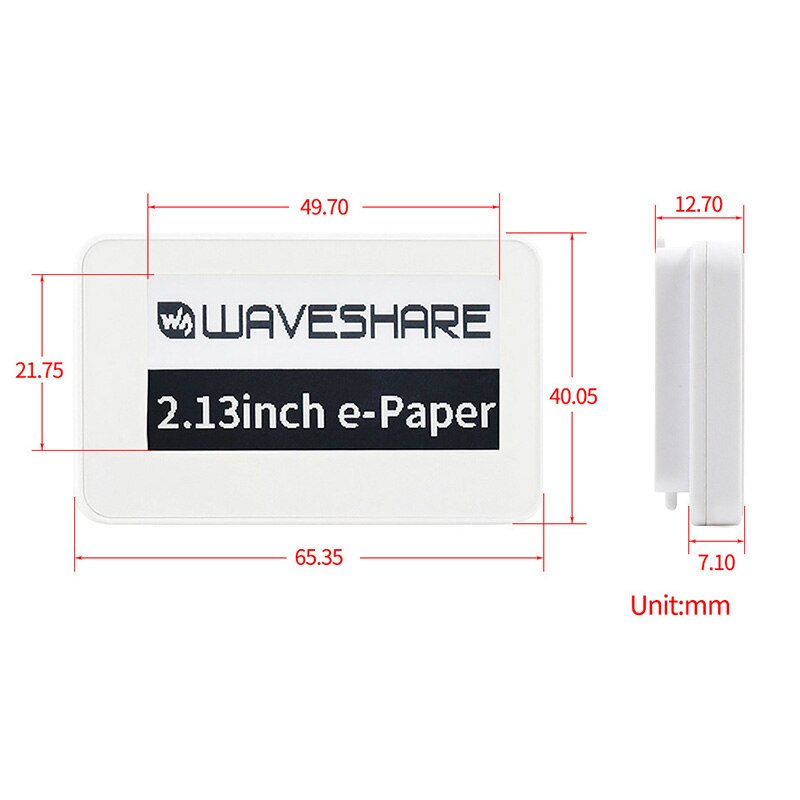 2.13" NFC E-Paper e-ink Display with case, No Battery Supports Wireless Powering & Data Transfer