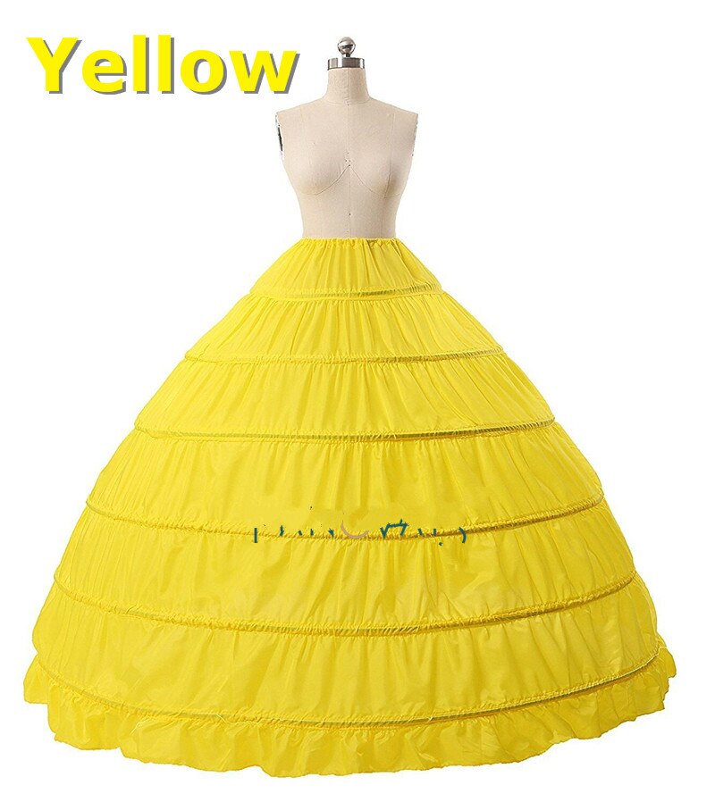 6 cerchi Da Sposa Sottoveste da sposa per Abito di Sfera del Vestito Garza di Unione Gonna Crinolina sottogonna Accessori Da Sposa: giallo