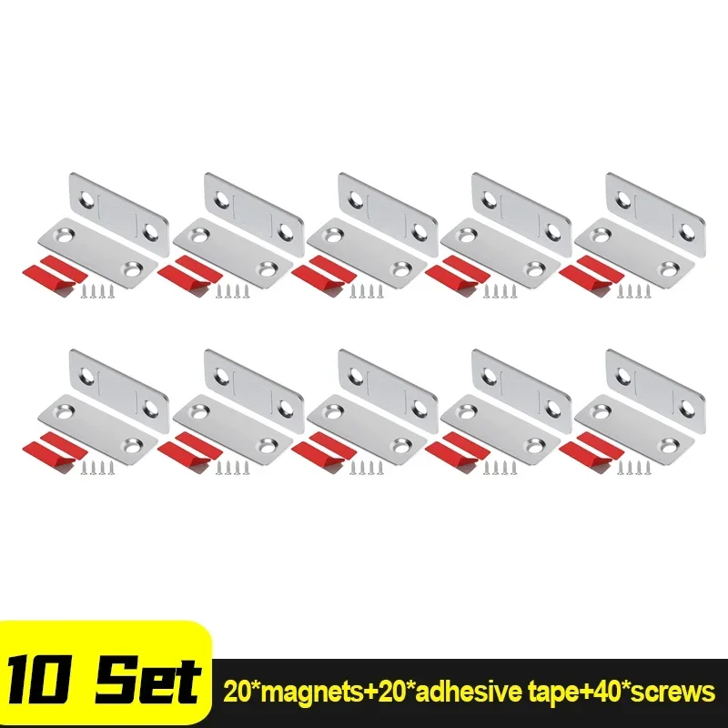 Självhäftande dörrstopp magnetiska skåpspärrar osynliga lådmagnetlås rostskyddsmagnetklistermärke dörrstängare för skåp: Blå