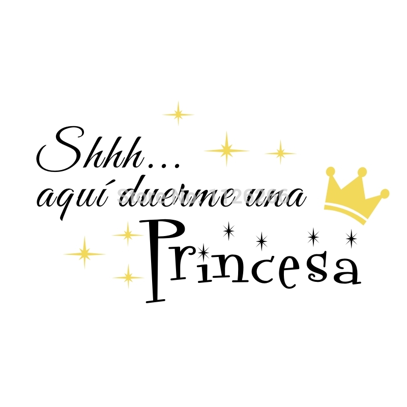 Spansk citat babyværelse klistermærke vinyl væg shhh aqui duerme una princesa med krone kunst dekoration decals