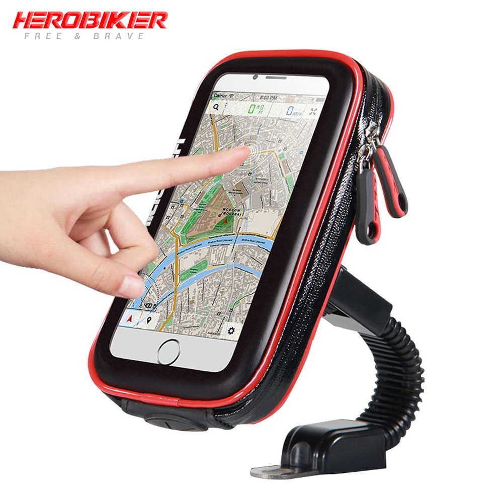 Herobiker Mobiele Telefoon Houder Motorfiets Bike Mount Bracket Stand Houder Voor Telefoon Waterproof Case Tas Voor Iphone 6/7 Samsung