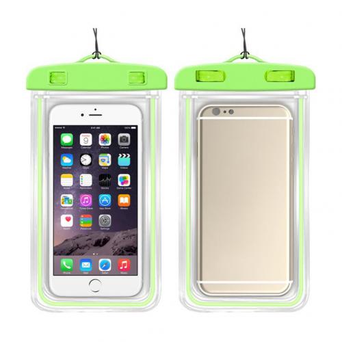 Bolsa luminosa de verano para exteriores, resistente al agua, Gadget para natación, bolsa seca para la playa, funda para teléfono, funda para cámping, esquí, soporte para teléfono móvil: Green